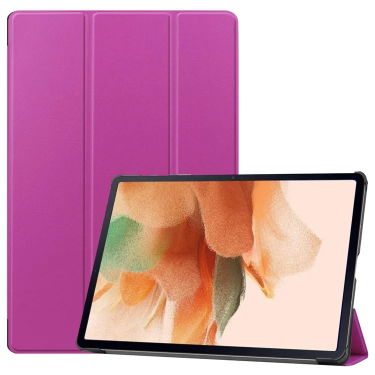 Full Protection Stable Tri-fold Stand Stand Design Leather Case for Samsung Galaxy Tab S7 FE SM-T730/SM-T736 - Rose Gold-Cellmalls
