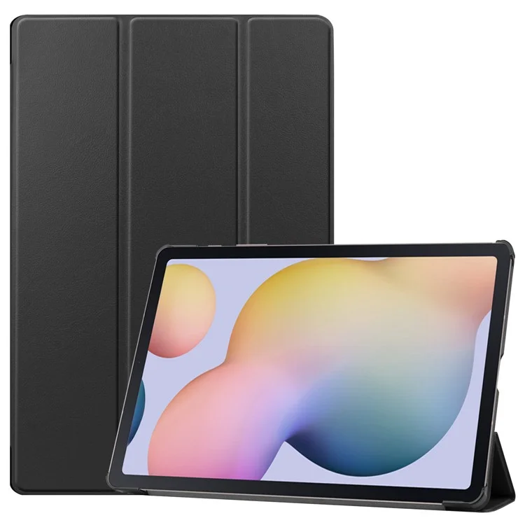 Tri-fold Stand Leather Smart Case for Samsung Galaxy Tab S7+ / S8+ - Black-Cellmalls