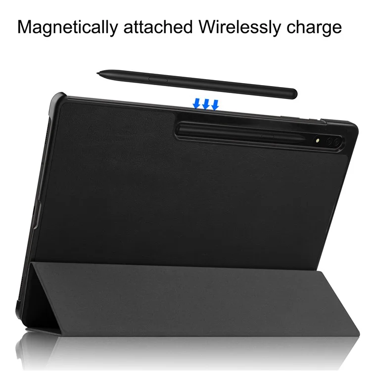 Leather Case for Samsung Galaxy Tab S10 Ultra / Tab S9 Ultra / Tab S8 Ultra Anti-Drop Stand Tablet Cover - Black-Cellmalls