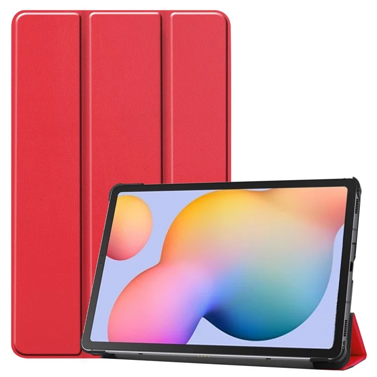 Tablet Case for Samsung Galaxy Tab S6 Lite (2024) / (2022) / (2020) Tri-Fold Stand PU Leather Cover - Black-Cellmalls