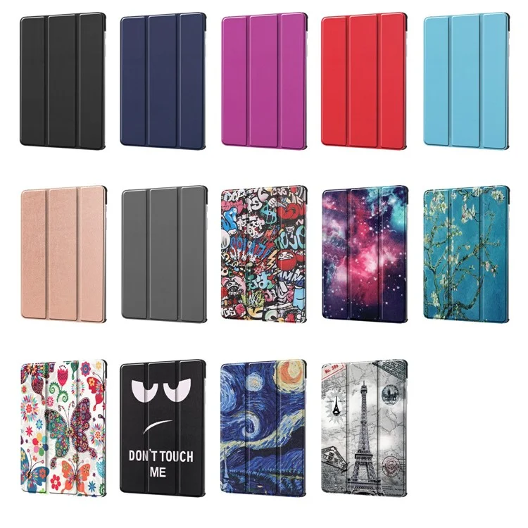 Tablet Case for Samsung Galaxy Tab S6 Lite (2024) / (2022) / (2020) Tri-Fold Stand PU Leather Cover - Black-Cellmalls