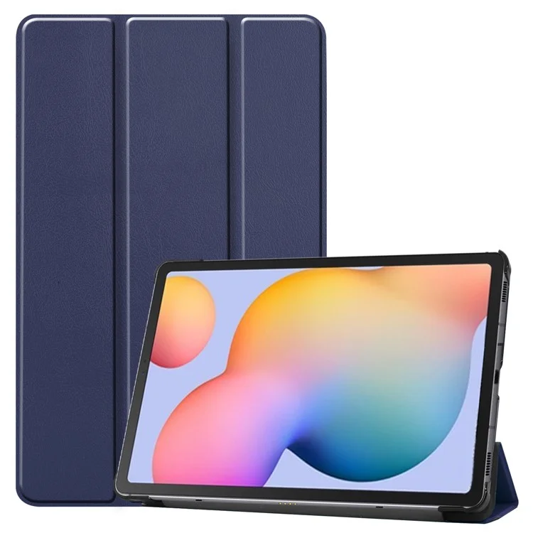 Tablet Case for Samsung Galaxy Tab S6 Lite (2024) / (2022) / (2020) Tri-Fold Stand PU Leather Cover - Black-Cellmalls