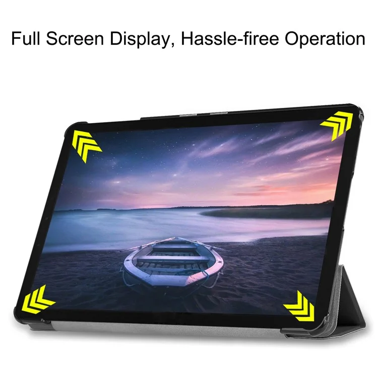 Tri-fold Stand PU Leather Smart Case for Samsung Galaxy Tab S4 10.5 T830/T835 - Black-Cellmalls