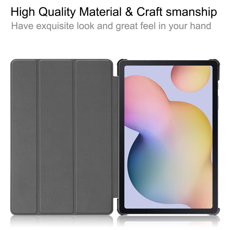 Ultra Slim Tri-fold Stand PU Leather Hard Shell Folio Tablet Case for Samsung Galaxy Tab S7 T870 / S8 - Black-Cellmalls