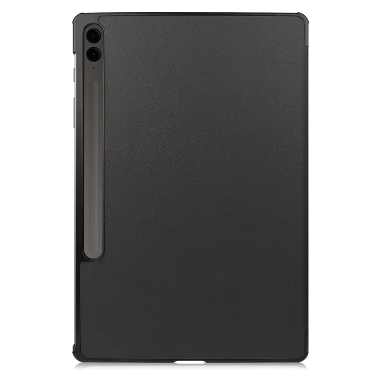 For Samsung Galaxy Tab S9 FE+ Leather Case Tablet Cover with Tri-fold Stand - Black-Cellmalls