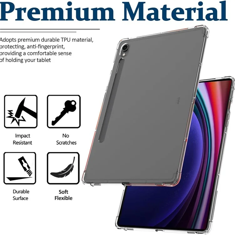 For Samsung Galaxy Tab S10 FE / S9 FE Case TPU Cover HD Transparent Drop Protection Tablet Shell-Cellmalls