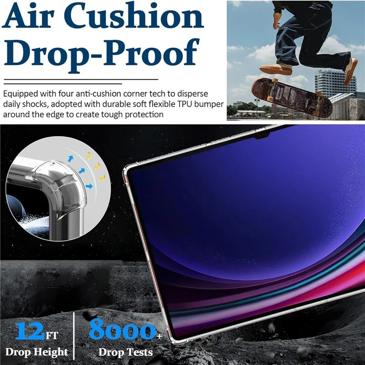 For Samsung Galaxy Tab S10 FE / S9 FE Case TPU Cover HD Transparent Drop Protection Tablet Shell-Cellmalls