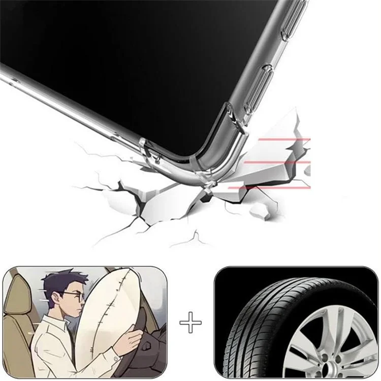 For Samsung Galaxy Tab S7 / S8 Anti-drop Tablet Case Reinforced Corners Transparent TPU Cover-Cellmalls