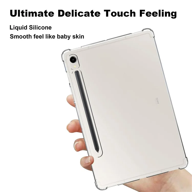 For Samsung Galaxy Tab S9 Reinforced Corners Tablet Case Drop-Proof Transparent TPU Cover-Cellmalls