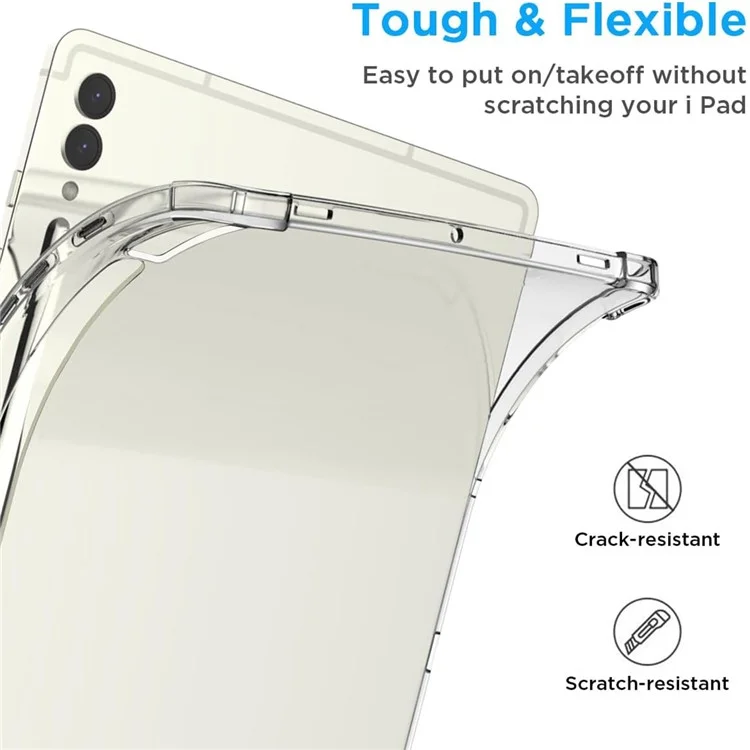 For Samsung Galaxy Tab S9 FE+ Case HD Clear Shell Drop-proof Protective Tablet TPU Cover-Cellmalls