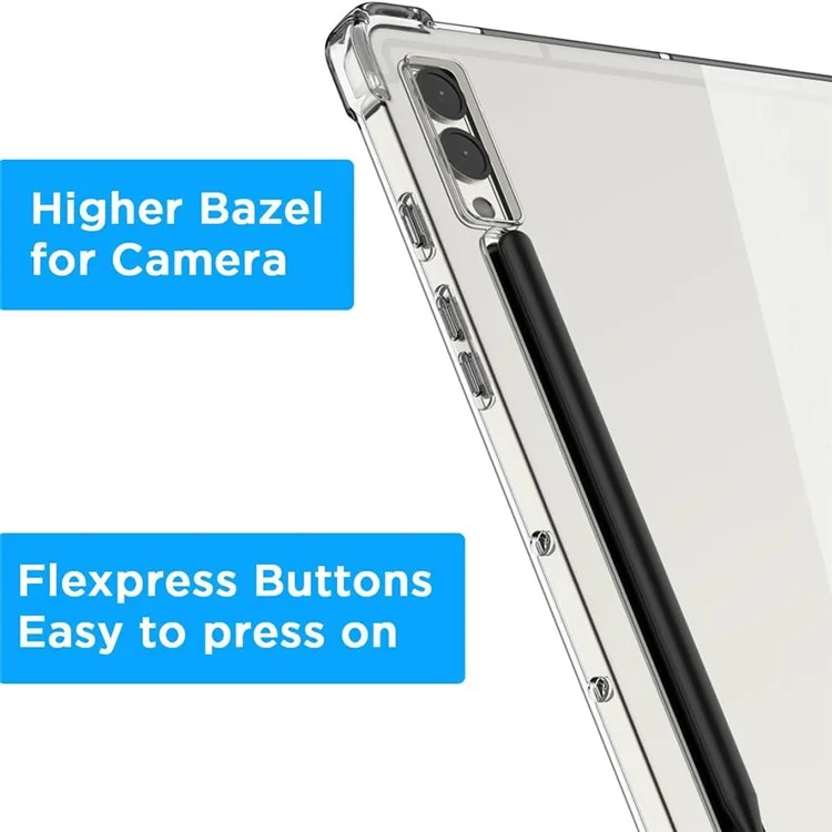 For Samsung Galaxy Tab S9 FE+ Case HD Clear Shell Drop-proof Protective Tablet TPU Cover-Cellmalls