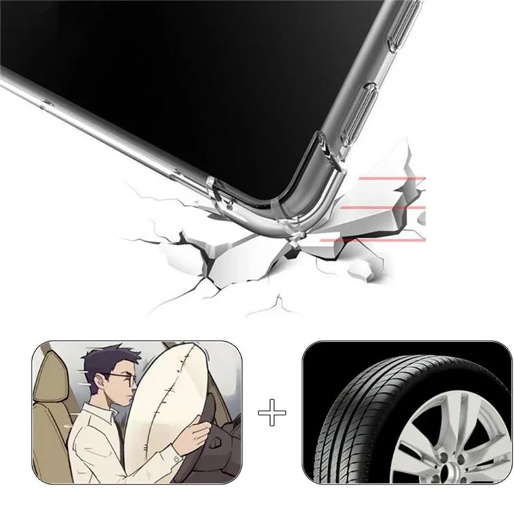 For Samsung Galaxy Tab S8 Ultra Flexible TPU Tablet Case Reinforced Corners Transparent Protection Cover-Cellmalls