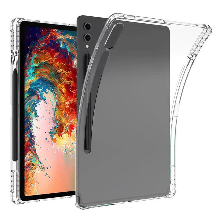 For Samsung Galaxy Tab S9 Ultra Transparent Cover TPU Tablet Case Reinforced Corners Shell with Pen Slot-Cellmalls