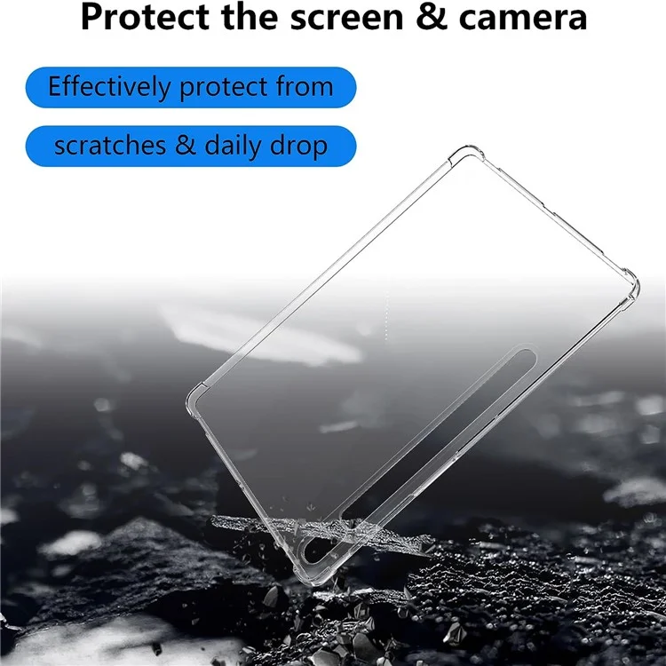 For Samsung Galaxy Tab S9+ TPU Tablet Case Reinforced Corners Shockproof Transparent Tablet Cover-Cellmalls