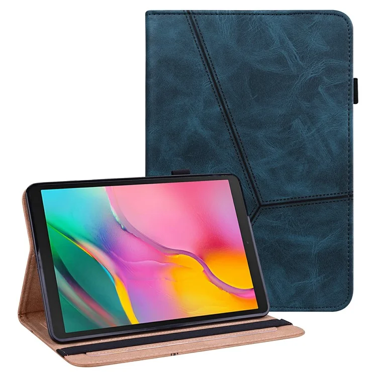 Shock-Absorbed Leather Tablet Stand Cover with Card Holder and Pen Strap for Samsung Galaxy Tab A 10.1 (2019) SM-T510 (Wi-Fi) - Black-Cellmalls