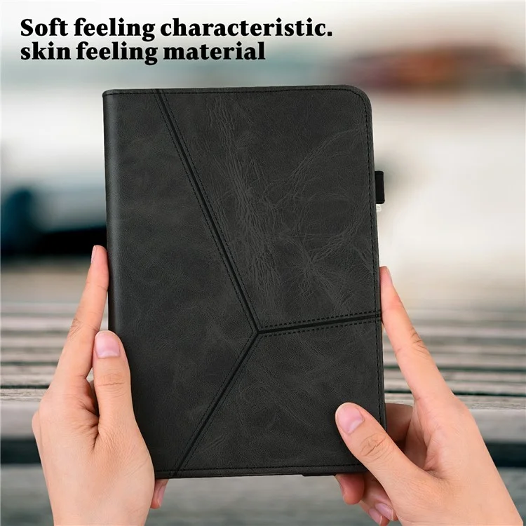 Shock-Absorbed Leather Tablet Stand Cover with Card Holder and Pen Strap for Samsung Galaxy Tab A 10.1 (2019) SM-T510 (Wi-Fi) - Black-Cellmalls