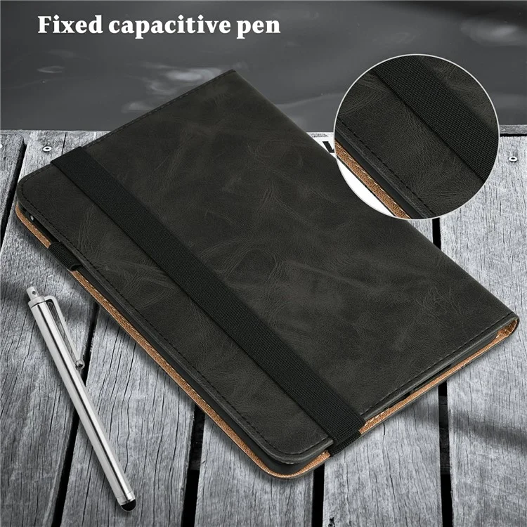 Drop-Proof Stitching Line Design Leather Tablet Stand Cover with Card Holder for Samsung Galaxy Tab A7 10.4 (2022) / (2020) - Black-Cellmalls