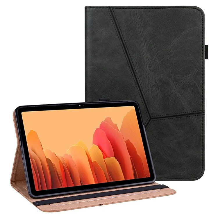 Drop-Proof Stitching Line Design Leather Tablet Stand Cover with Card Holder for Samsung Galaxy Tab A7 10.4 (2022) / (2020) - Black-Cellmalls