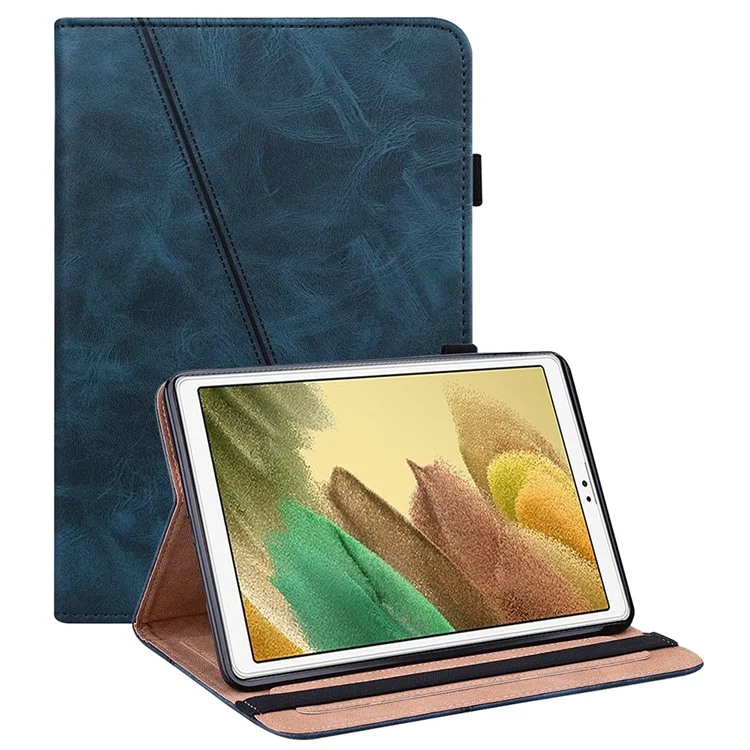 Full Coverage Leather Tablet Stand Cover with Card Holder and Pen Strap for Samsung Galaxy Tab A7 Lite 8.7-inch SM-T220 (Wi-Fi)/SM-T225 - Black-Cellmalls