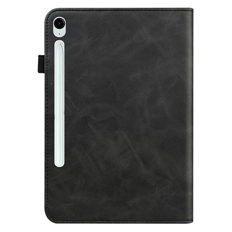 For Samsung Galaxy Tab S10 / S9 / S10 FE / S9 FE PU Stand Cover Line Imprinted Protective Tablet Cover with Card Slots - Black-Cellmalls