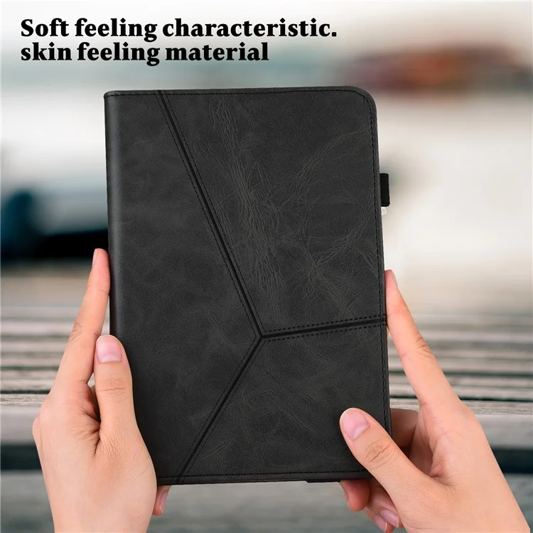 For Samsung Galaxy Tab A8 10.5 (2021) PU Leather Case Multi-Angle Viewing Folio Stand Cover with Card Slots and Elastic Band - Black-Cellmalls