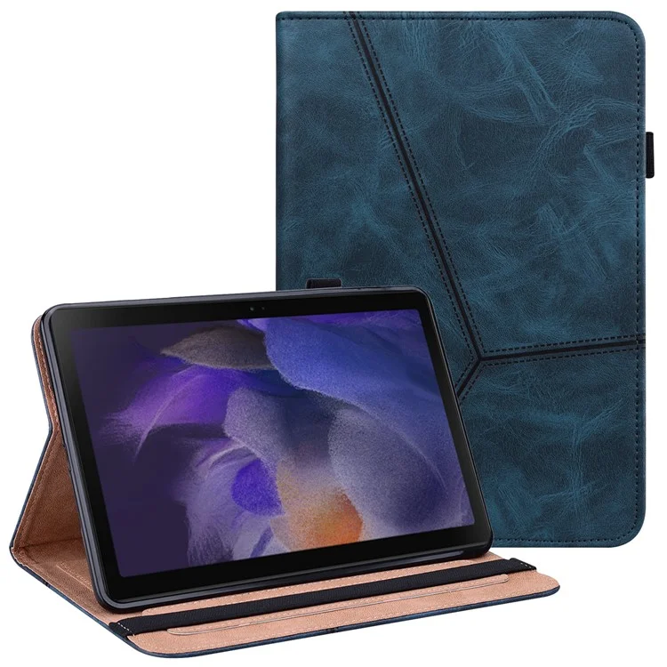 For Samsung Galaxy Tab A8 10.5 (2021) PU Leather Case Multi-Angle Viewing Folio Stand Cover with Card Slots and Elastic Band - Black-Cellmalls
