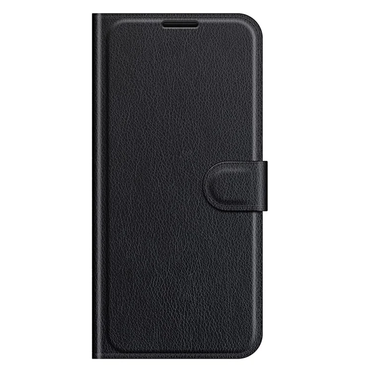 Folio Flip Book Style Protective Litchi Skin Texture Full Body Non-Slip Phone Case for Samsung Galaxy A03s (166.5 x 75.98 x 9.14mm)- Black-Cellmalls