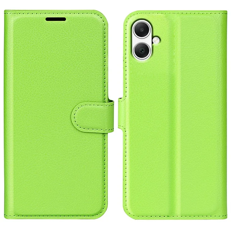 For Samsung Galaxy A05 4G Case Litchi Texture Folding Stand Leather Phone Shell - Green-Cellmalls
