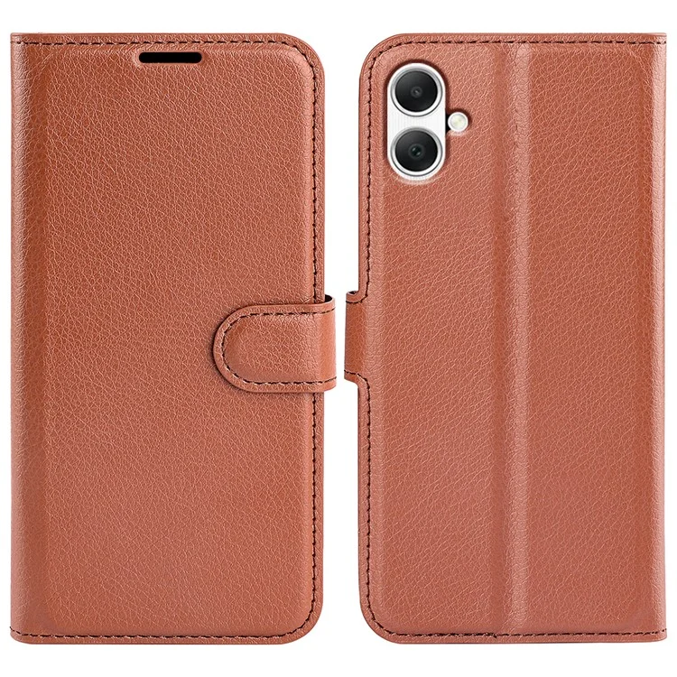 For Samsung Galaxy A05 4G Case Litchi Texture Folding Stand Leather Phone Shell - Green-Cellmalls