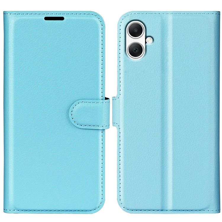 For Samsung Galaxy A05 4G Case Litchi Texture Folding Stand Leather Phone Shell - Green-Cellmalls