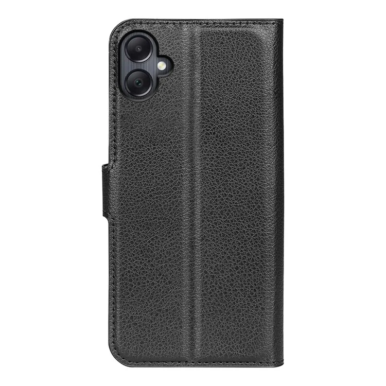 For Samsung Galaxy A06 4G Case Litchi Texture Shockproof Leather Wallet Phone Cover - Black-Cellmalls