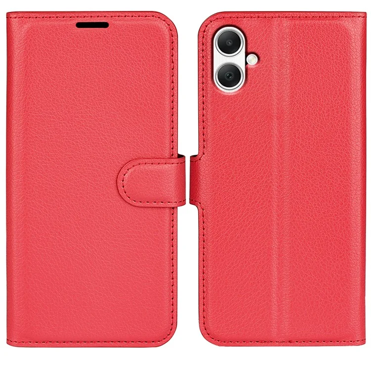 For Samsung Galaxy A05 4G Case Litchi Texture Folding Stand Leather Phone Shell - Green-Cellmalls