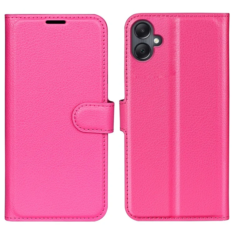 For Samsung Galaxy A06 4G Case Litchi Texture Shockproof Leather Wallet Phone Cover - Black-Cellmalls