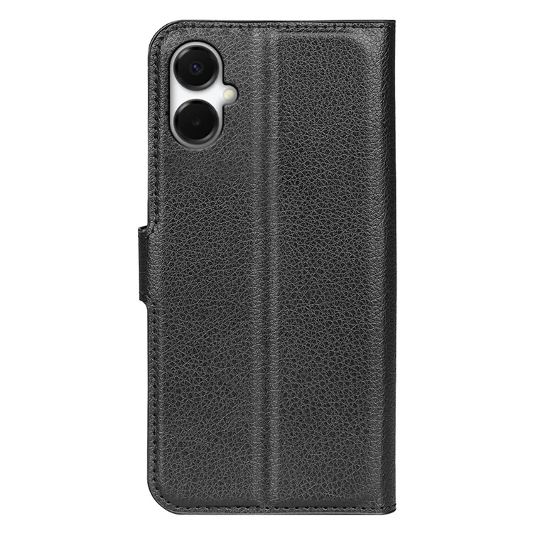 For Samsung Galaxy A06 5G Case Litchi Texture Shockproof Leather Wallet Phone Cover - Black-Cellmalls