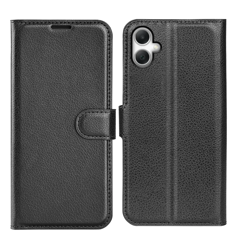 For Samsung Galaxy A07 Case Litchi Texture Shockproof Leather Wallet Phone Cover - Black-Cellmalls