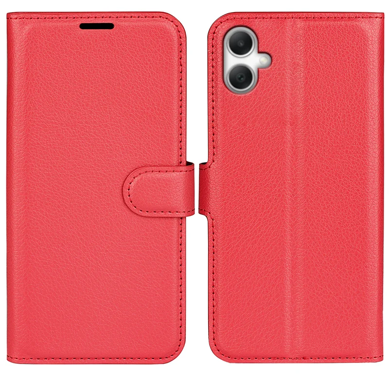 For Samsung Galaxy A07 Case Litchi Texture Shockproof Leather Wallet Phone Cover - Black-Cellmalls