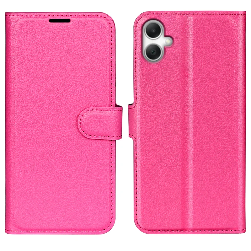 For Samsung Galaxy A07 Case Litchi Texture Shockproof Leather Wallet Phone Cover - Black-Cellmalls