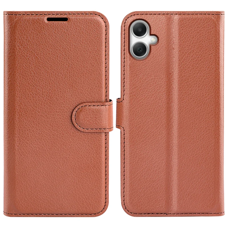 For Samsung Galaxy A07 Case Litchi Texture Shockproof Leather Wallet Phone Cover - Black-Cellmalls