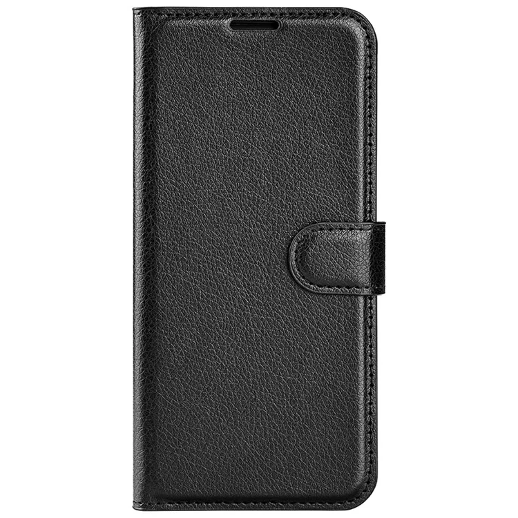 For Samsung Galaxy A15 5G Case Slim-Fit Litchi Texture Stand Wallet Phone Cover PU Leather Shell - Black-Cellmalls