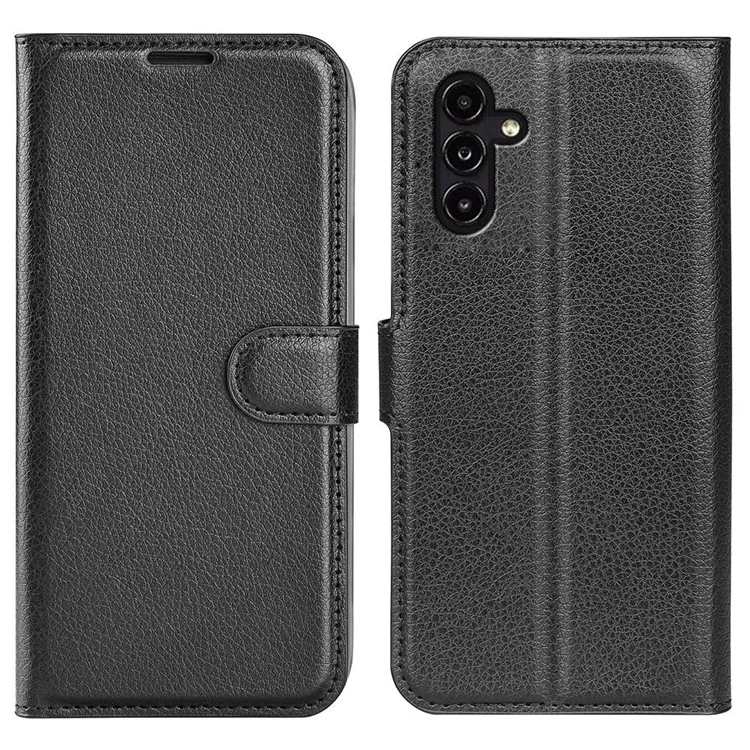 Stand Case for Samsung Galaxy A14 5G / 4G Wallet Case Scratch-resistant PU Leather Folio Flip Phone Cover - Black-Cellmalls