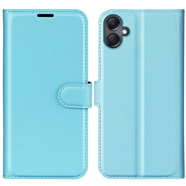 For Samsung Galaxy A06 4G Case Litchi Texture Shockproof Leather Wallet Phone Cover - Black-Cellmalls