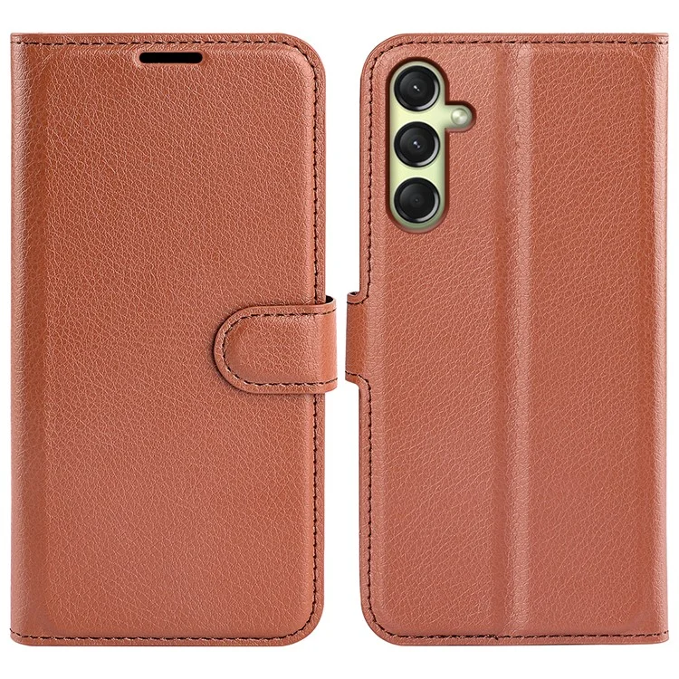 For Samsung Galaxy A16 5G / A16 4G Case Litchi Texture Shockproof Leather Wallet Phone Cover - Black-Cellmalls
