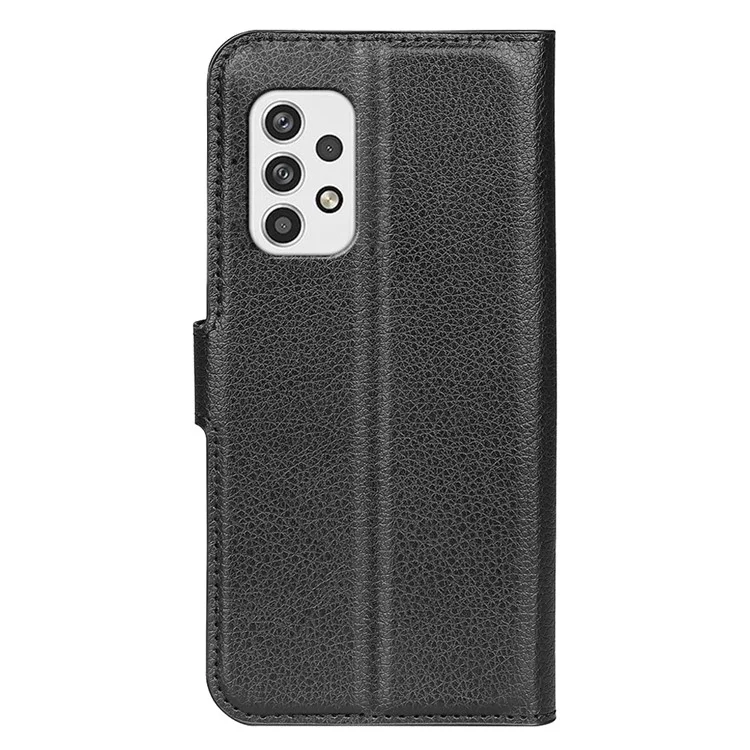 For Samsung Galaxy A23 4G / 5G (Global Version) PU Leather + TPU Leather Case Litchi Texture Full Protection Stand Wallet Phone Cover - Black-Cellmalls