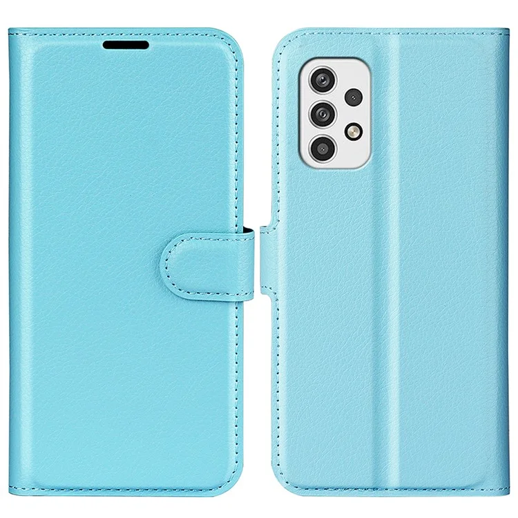 For Samsung Galaxy A23 4G / 5G (Global Version) PU Leather + TPU Leather Case Litchi Texture Full Protection Stand Wallet Phone Cover - Black-Cellmalls