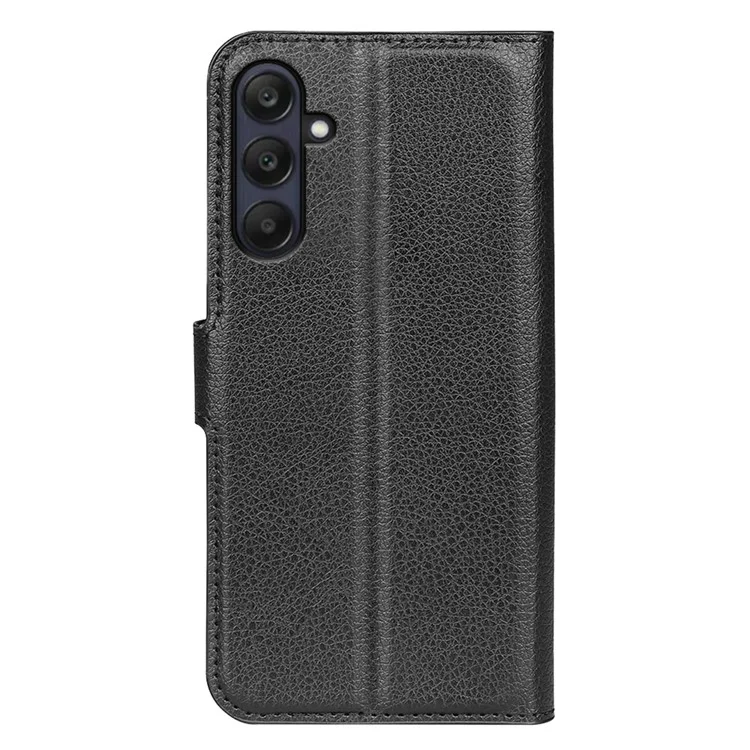 For Samsung Galaxy A26 5G Case Litchi Texture Shockproof Leather Wallet Phone Cover - Black-Cellmalls