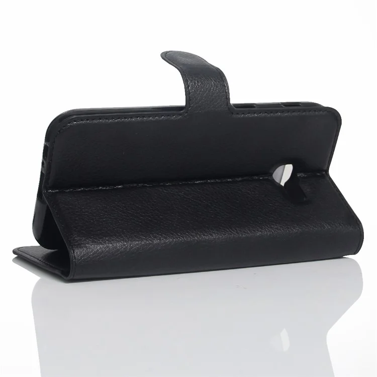 Litchi Grain Wallet Stand Leather Protective Case for Samsung Galaxy A3 (2017) - Black-Cellmalls