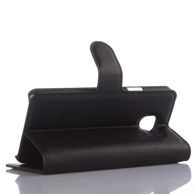 Litchi Wallet Leather Phone Case for Samsung Galaxy A3 SM-A310F with Stand - Black-Cellmalls