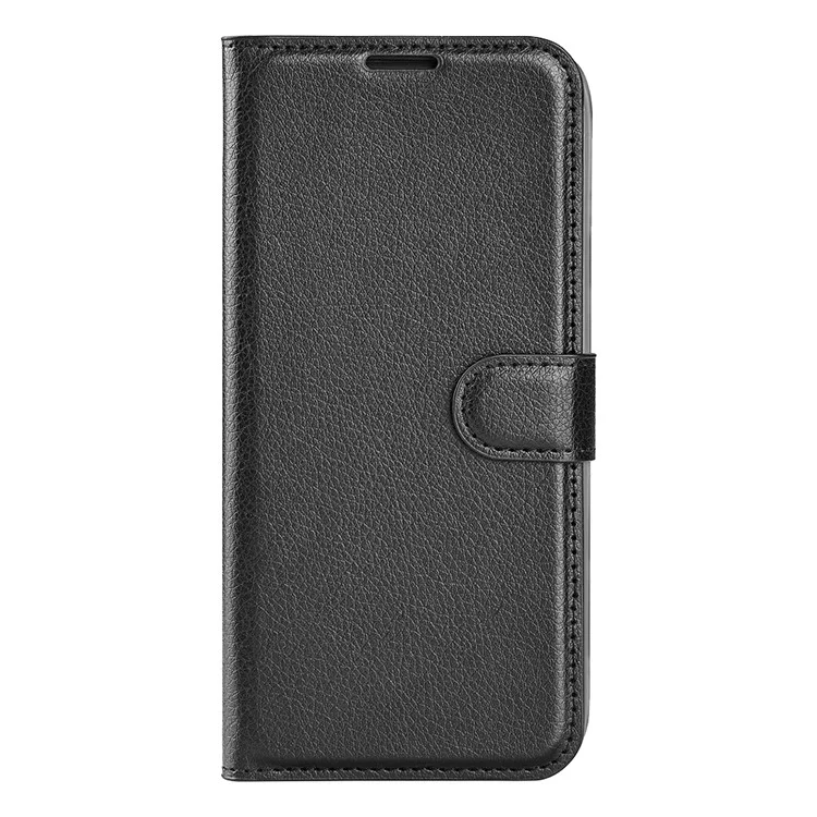 For Samsung Galaxy A33 5G Litchi Texture PU Leather Flip Stand Case Wallet Style Magnetic Clasp Protective Phone Cover - Black-Cellmalls