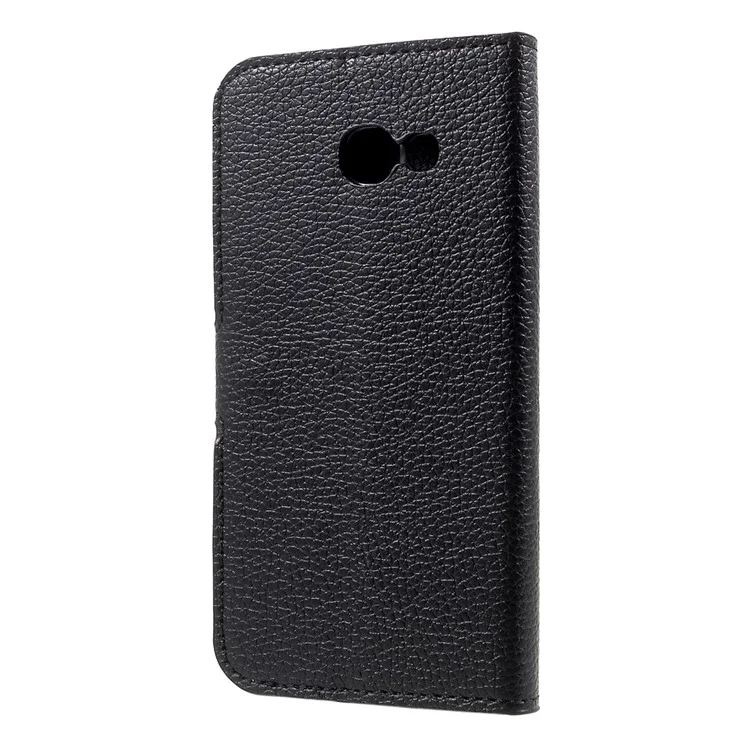Flip Stand Magnetic Leather Wallet Phone Case for Samsung Galaxy A5 (2017) Litchi Texture - Black-Cellmalls