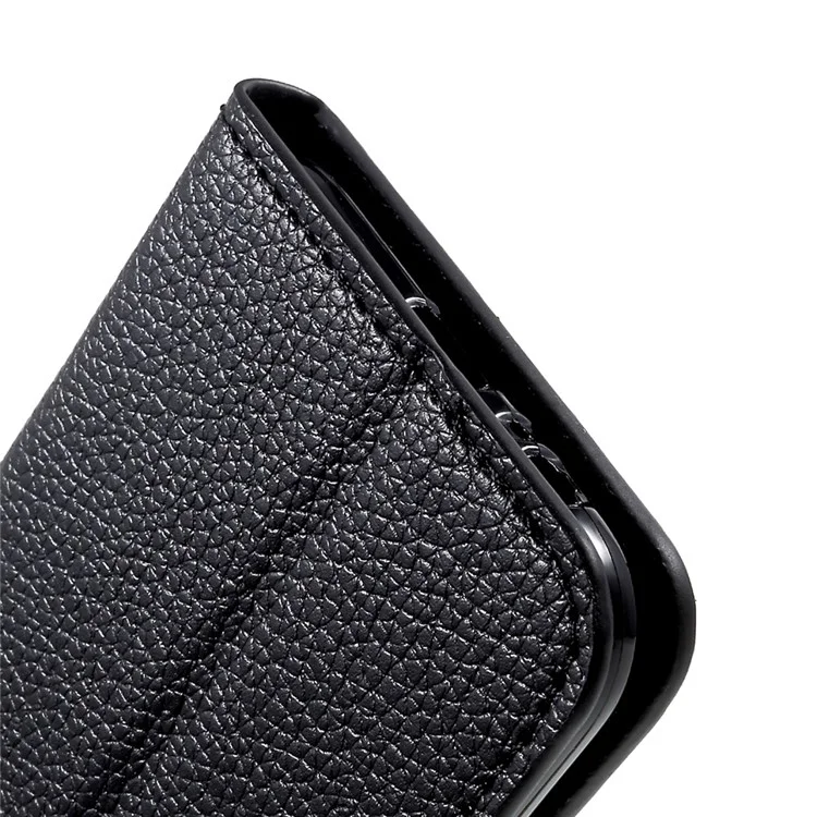 Flip Stand Magnetic Leather Wallet Phone Case for Samsung Galaxy A5 (2017) Litchi Texture - Black-Cellmalls